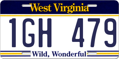 WV license plate 1GH479
