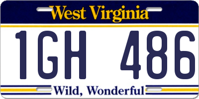WV license plate 1GH486