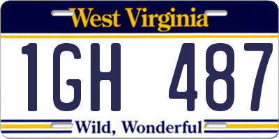 WV license plate 1GH487