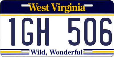 WV license plate 1GH506