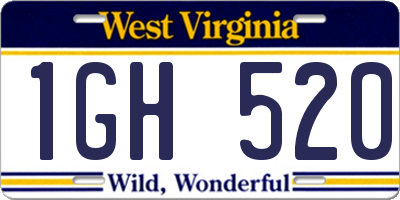 WV license plate 1GH520
