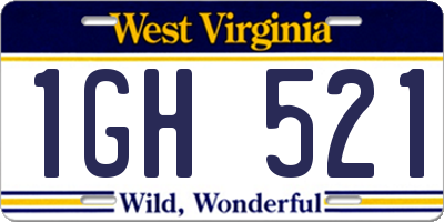 WV license plate 1GH521