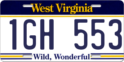 WV license plate 1GH553