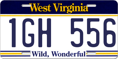 WV license plate 1GH556
