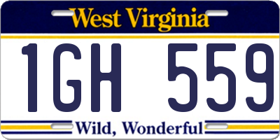 WV license plate 1GH559