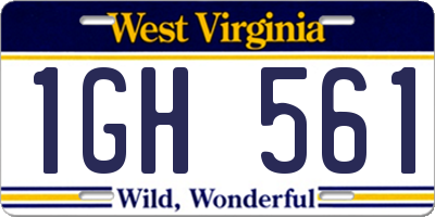 WV license plate 1GH561