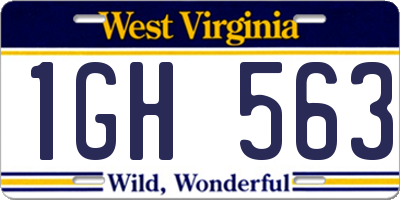 WV license plate 1GH563