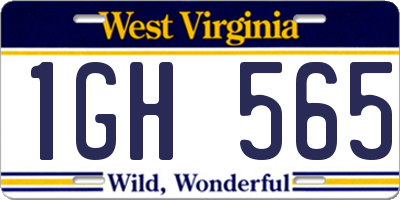 WV license plate 1GH565