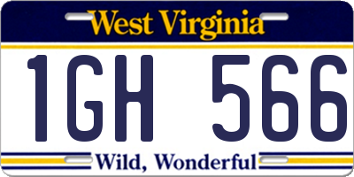 WV license plate 1GH566