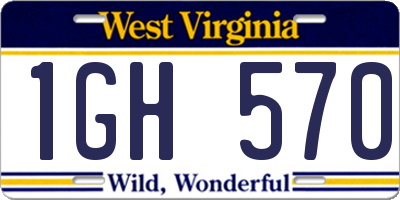 WV license plate 1GH570