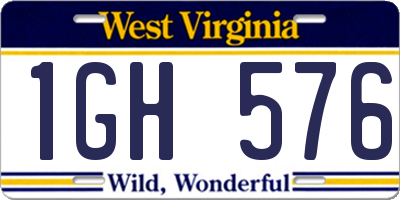 WV license plate 1GH576