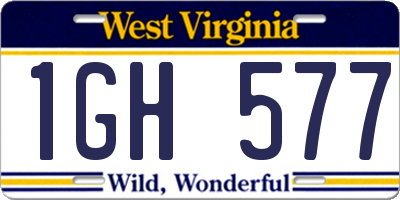 WV license plate 1GH577