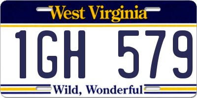 WV license plate 1GH579
