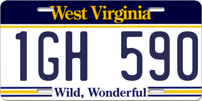 WV license plate 1GH590
