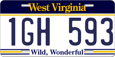 WV license plate 1GH593