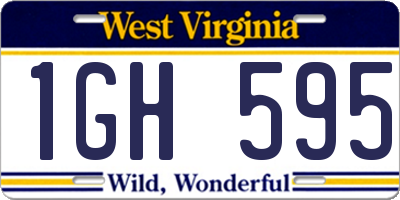WV license plate 1GH595
