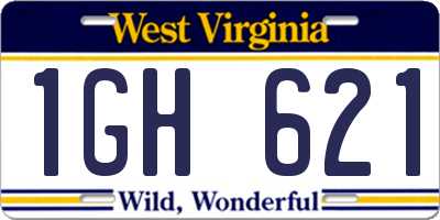 WV license plate 1GH621