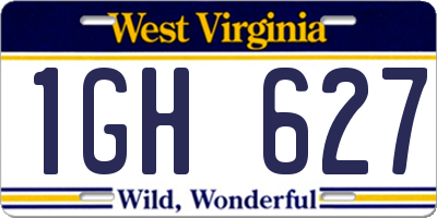 WV license plate 1GH627
