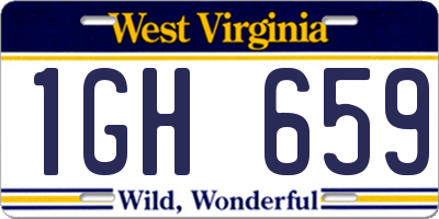 WV license plate 1GH659