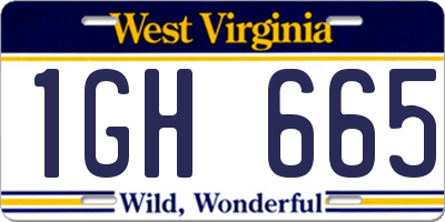 WV license plate 1GH665