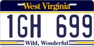 WV license plate 1GH699
