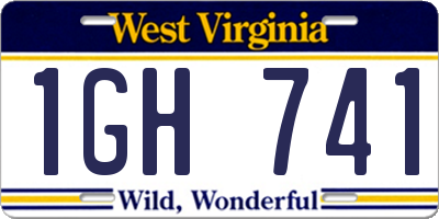 WV license plate 1GH741