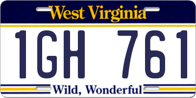 WV license plate 1GH761