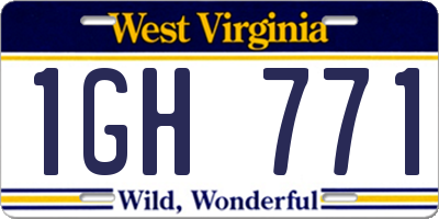 WV license plate 1GH771
