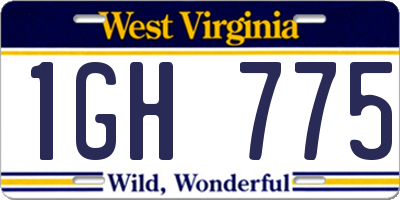 WV license plate 1GH775