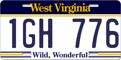 WV license plate 1GH776