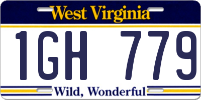WV license plate 1GH779
