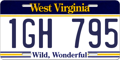 WV license plate 1GH795