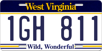 WV license plate 1GH811