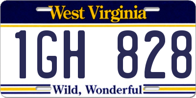 WV license plate 1GH828