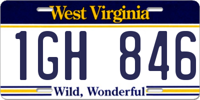WV license plate 1GH846
