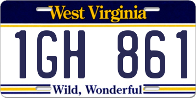 WV license plate 1GH861