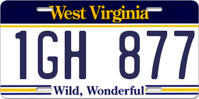 WV license plate 1GH877