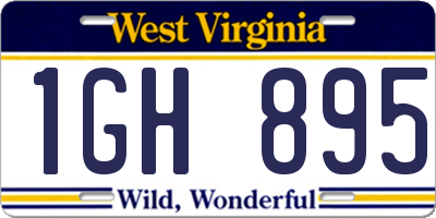 WV license plate 1GH895
