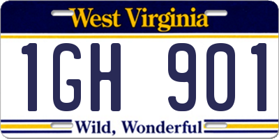 WV license plate 1GH901