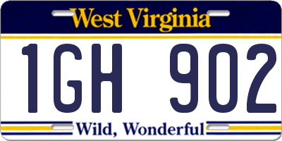 WV license plate 1GH902