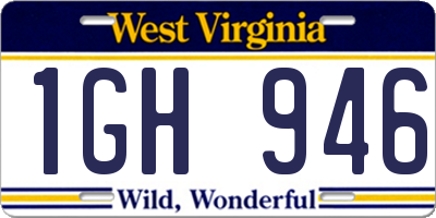 WV license plate 1GH946