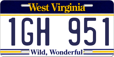 WV license plate 1GH951