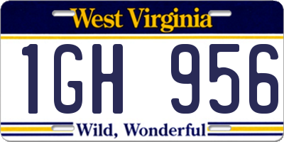 WV license plate 1GH956