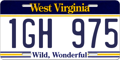 WV license plate 1GH975