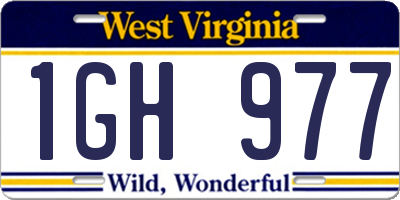 WV license plate 1GH977
