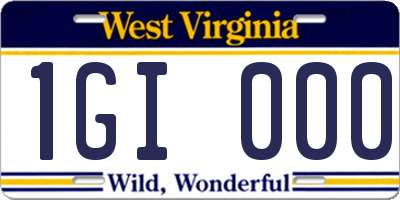 WV license plate 1GI000
