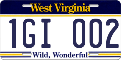 WV license plate 1GI002