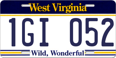 WV license plate 1GI052