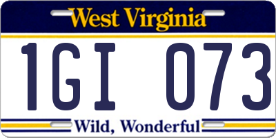 WV license plate 1GI073
