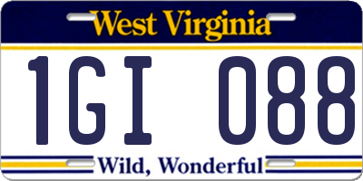 WV license plate 1GI088
